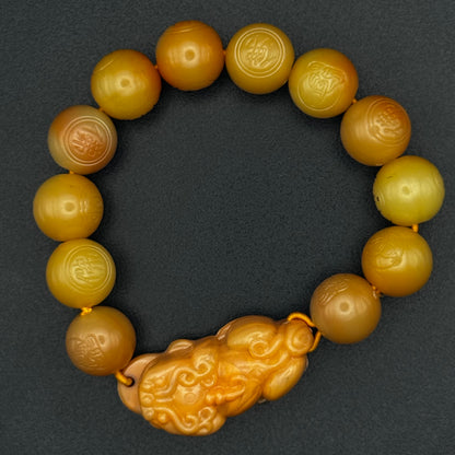 Pixiu Yellow Jade Wealth | Piyao Bracelet