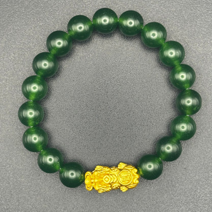 Pixiu Green Jade Dragon | Piyao Bracelet