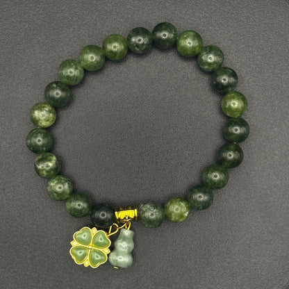 Pixiu Goodluck Clove Jade Green | Piyao Bracelet