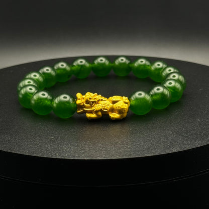 Pixiu Green Jade Dragon | Piyao Bracelet