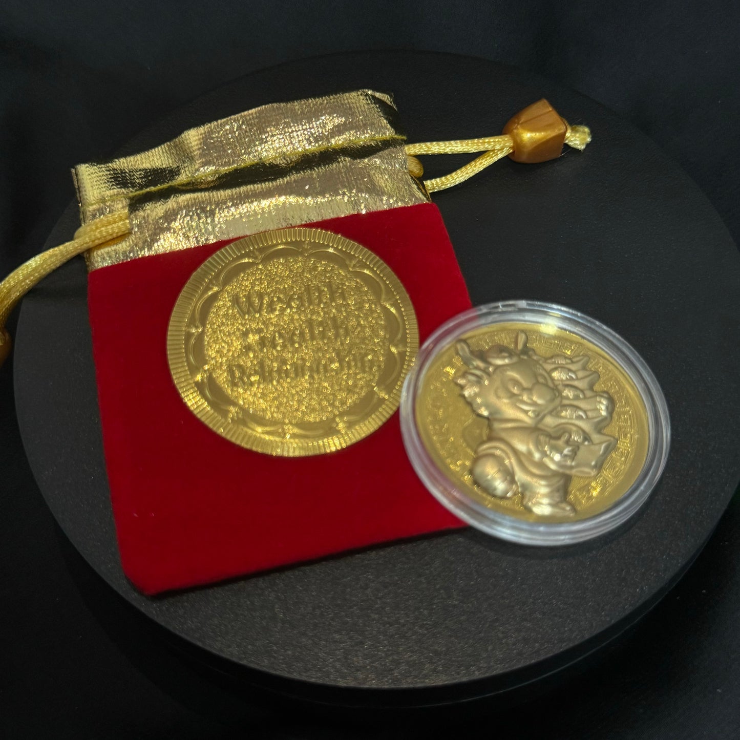 Lucky Golden Coin Health, Wealth and Prosperity